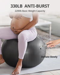 Thumbnail for Trideer Yoga Exercise Ball - 5 Sizes for Working Out, Birthing, Physical Therapy, Balance, Stability, Fitness, Office Chair - Quick Pump Included