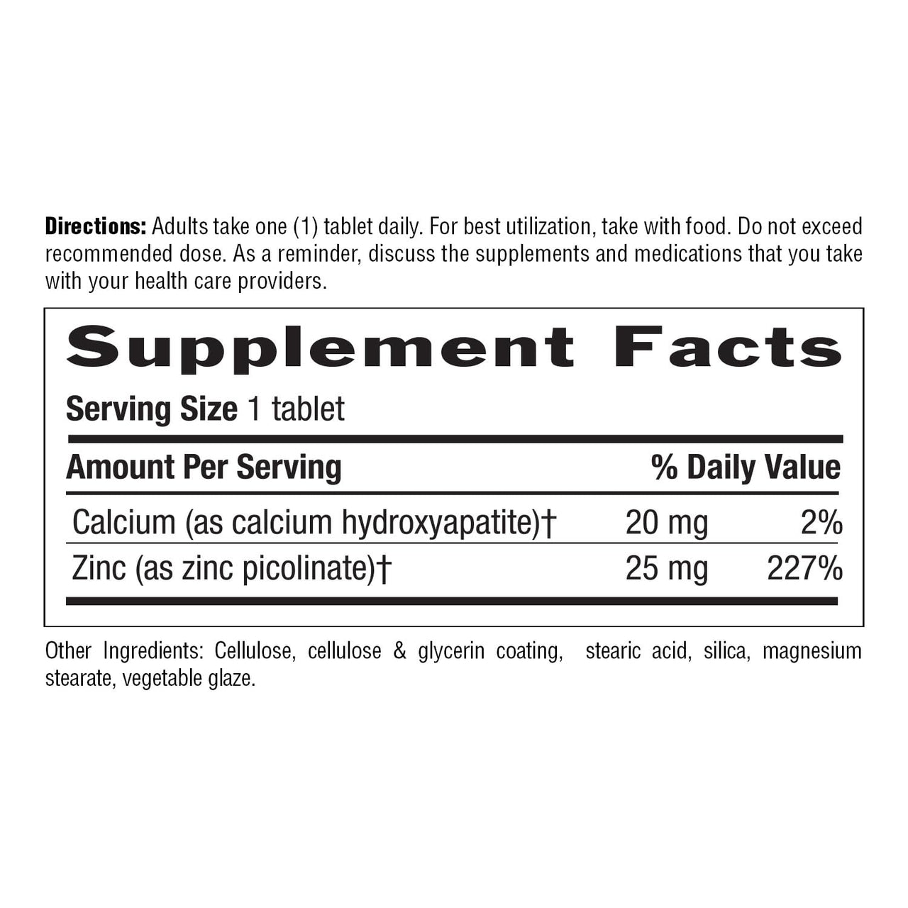 Country Life Zinc Picolinate 25 mg - Superior Absorption Zinc Supplement for Immune Support, Prostate Health & Cellular Wellness - Certified Gluten-Free, Vegan & Halal, Non-GMO - 100 Tablets