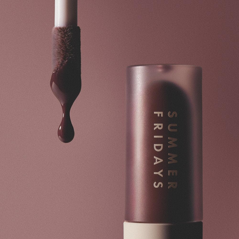 Summer Fridays Dream Lip Oil - Hydrating Tinted Lip Gloss Oil - Non-Sticky Formula with Skincare Benefits for Long-Lasting Softness + Shine - Effortless Beauty Gifts - Rosewood Nights (0.15 Oz)