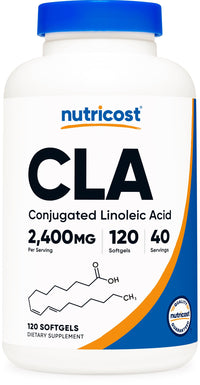 Thumbnail for Nutricost CLA (Conjugated Linoleic Acid) 2,400mg, 120 Softgels - Gluten Free, Non-GMO, 800mg Per Softgel