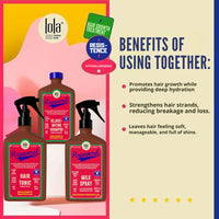 Thumbnail for Lola From Rio Rapunzel Hair Care Set: Growth Tonic, Rejuvenating Shampoo, and Milk Spray for Strong, Healthy, Voluminous Hair - 8.45 Fl Oz Each
