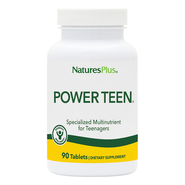 NaturesPlus Source of Life Power Teen - 90 Vegetarian Tablets - Teen Multivitamin with Minerals & Whole Foods for Mental Focus, Energy Booster - Gluten-Free - 45 Servings