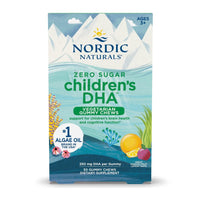 Thumbnail for Nordic Naturals Zero Sugar Children’s DHA Vegetarian Gummy Chews - Passion Fruit Lemon Flavor - 30 Gummies - Vegan Algae Oil Omega-3 Supplement for Kids Brain & Cognition Support - 30 Servings