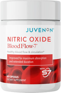 Thumbnail for Juvenon BloodFlow-7 Nitric Oxide Supplements for Men & Women - Natural Nitric Oxide Booster with Nitrosigine® + S7® - Blood Flow & Circulation Support (1-Pack)