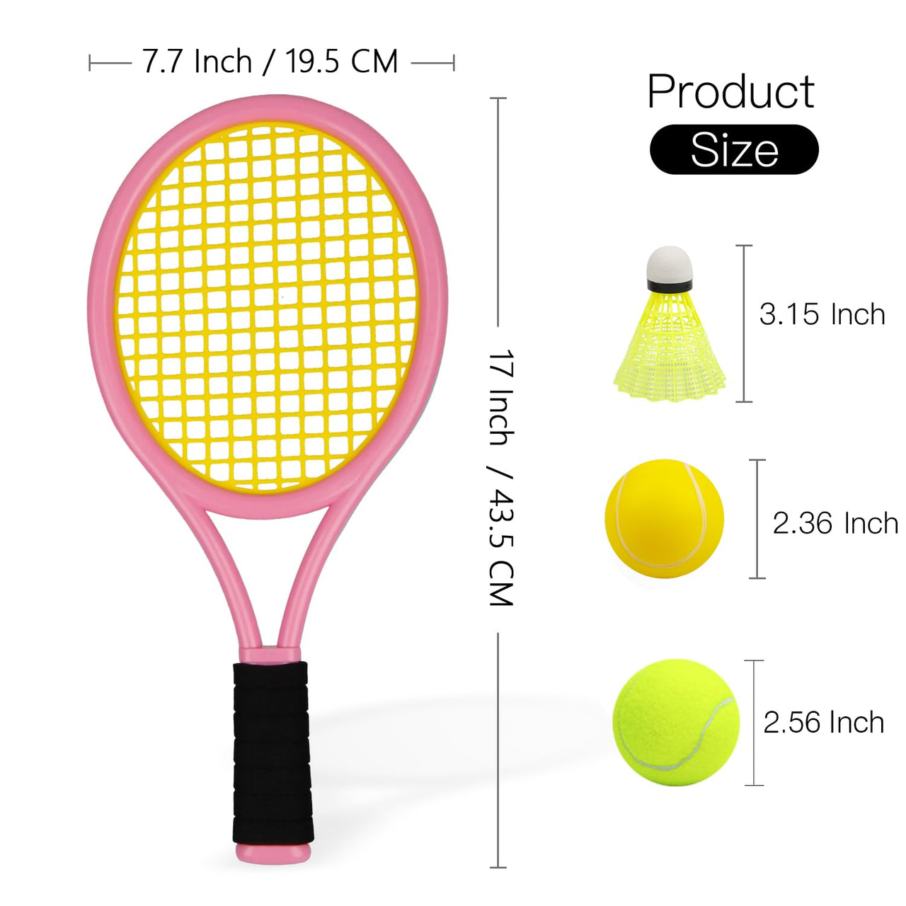 Crefotu Kid Tennis Racket Set for Toddler,Children,Sponge Handle, Includes 6 Badminton, 1 Tennis Ball, Bag and 2 Balls - Increase Children's Sports,Improve Tennis Skills