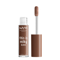 Thumbnail for NYX PROFESSIONAL MAKEUP This Is Milky Gloss, Vegan Lip Gloss, 12 Hour Hydration - Milk The Coco (Chocolate Brown)