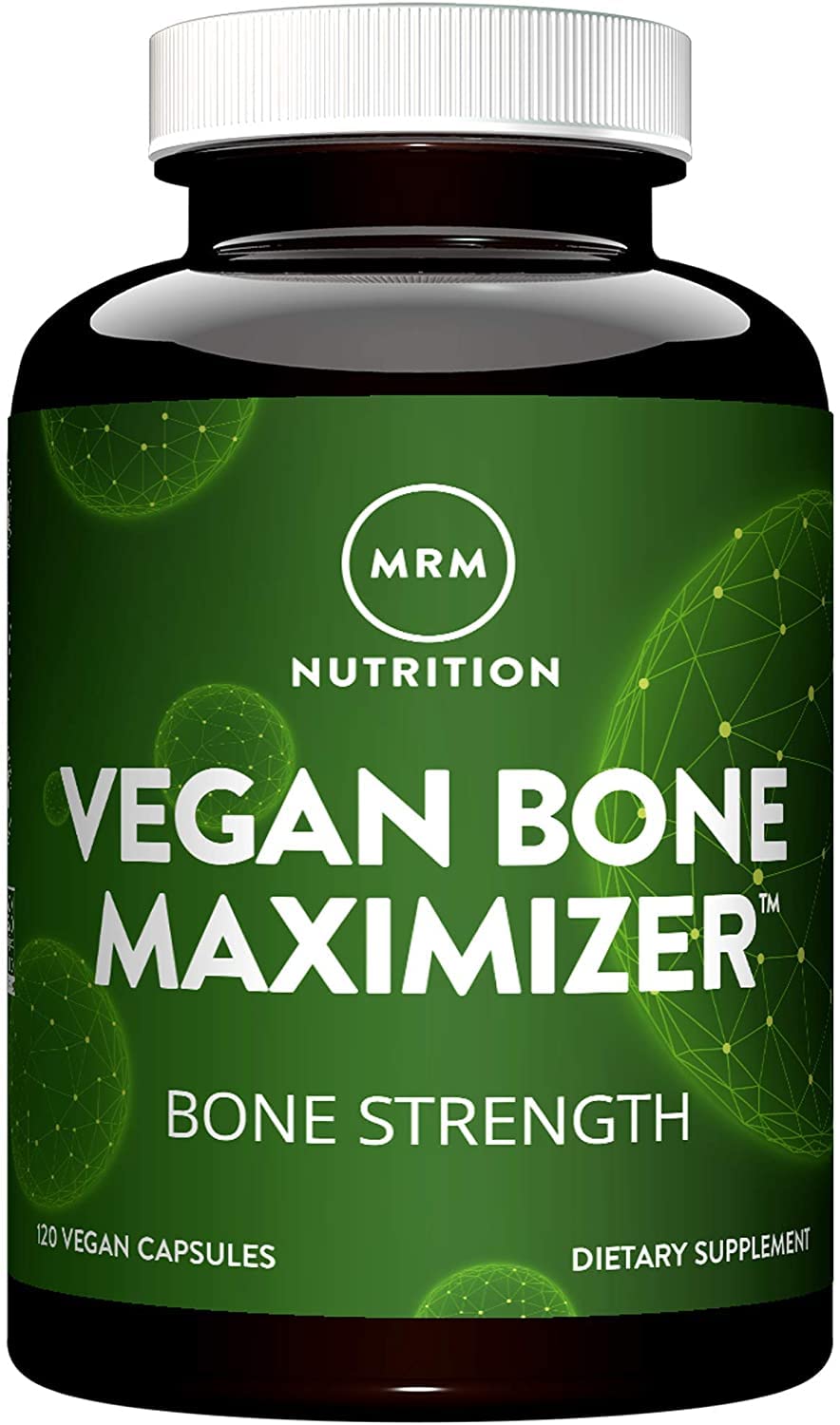 MRM Nutrition Vegan Bone Maximizer- For Women & Men - Calcium & Mineral Complex with Organic Calcified Algae, Vitamin D3, Vitamin K1 & K2, Magnesium, & Zinc for Healthy Bones, Supplement - 30 Servings