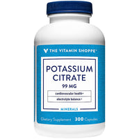 Thumbnail for The Vitamin Shoppe Potassium Citrate 99mg - Heart & Cellular Health | Electrolyte Balance Support | 300 Capsules | Cardiovascular
