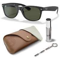 Thumbnail for Ray-Ban RB2132 NEW WAYFARER COLOR MIX Square Shaped Non-Polarized Sunglasses for Men & Women – Includes Official RAYBAN Eyewear Kit – Ideal Formal & Casual Wear Sunglasses – G-15 Green Lens