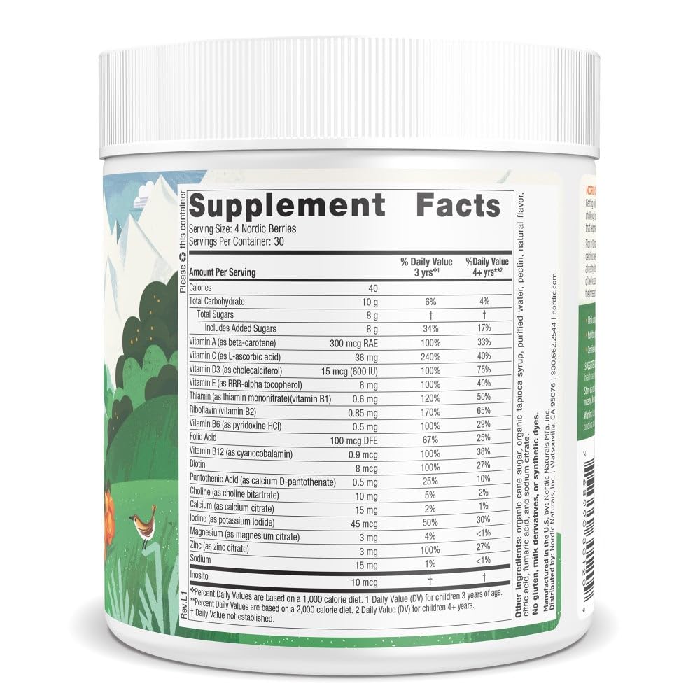 Nordic Naturals Nordic Berries, Citrus - 120 Gummy Berries - Great-Tasting Multivitamin for Ages 2+ - Growth, Development, Optimal Wellness - Non-GMO, Vegetarian - 30 Servings