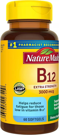 Thumbnail for Nature Made Vitamin B-12 Softgels, 3000 Mcg, 60 Count Pack of 3