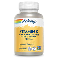 Thumbnail for SOLARAY Vitamin C Supplement 1000mg with Bioflavonoids Concentrate - Vitamin C Capsules w/ Rose Hips & Acerola, Heart Health & Immune Support for Men & Women, 1000 mg per Serving, Vegan - 100 Veg Caps