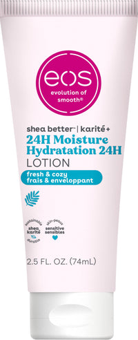 Thumbnail for eos 24H Moisture Travel Body Lotion- Fresh & Cozy, Travel Size Essential, Toiletries, Mini Body Lotion, 2.5 fl oz