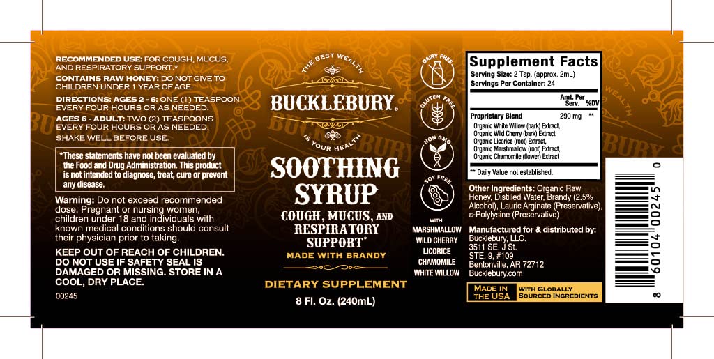 BUCKLEBURY Cough Syrup for Adults & Kids â€“ Premium Soothing Herbal Supplement with Wild Cherry Bark & Marshmallow Root â€“ Natural Cough Syrup for Sinus, Bronchi, Throat, and Respiratory Support â€“ 8 oz
