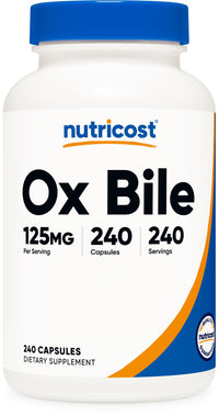 Thumbnail for Nutricost Ox Bile Capsules 125mg, 240 Capsules - Non-GMO