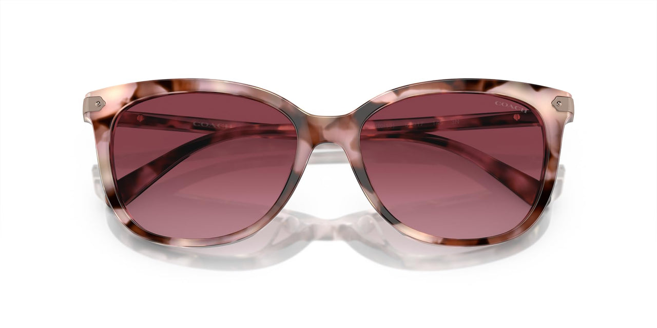 Coach HC8378U Universal Fit Sunglasses, Rose Pearl Tortoise/Burgundy Gradient, 57 mm