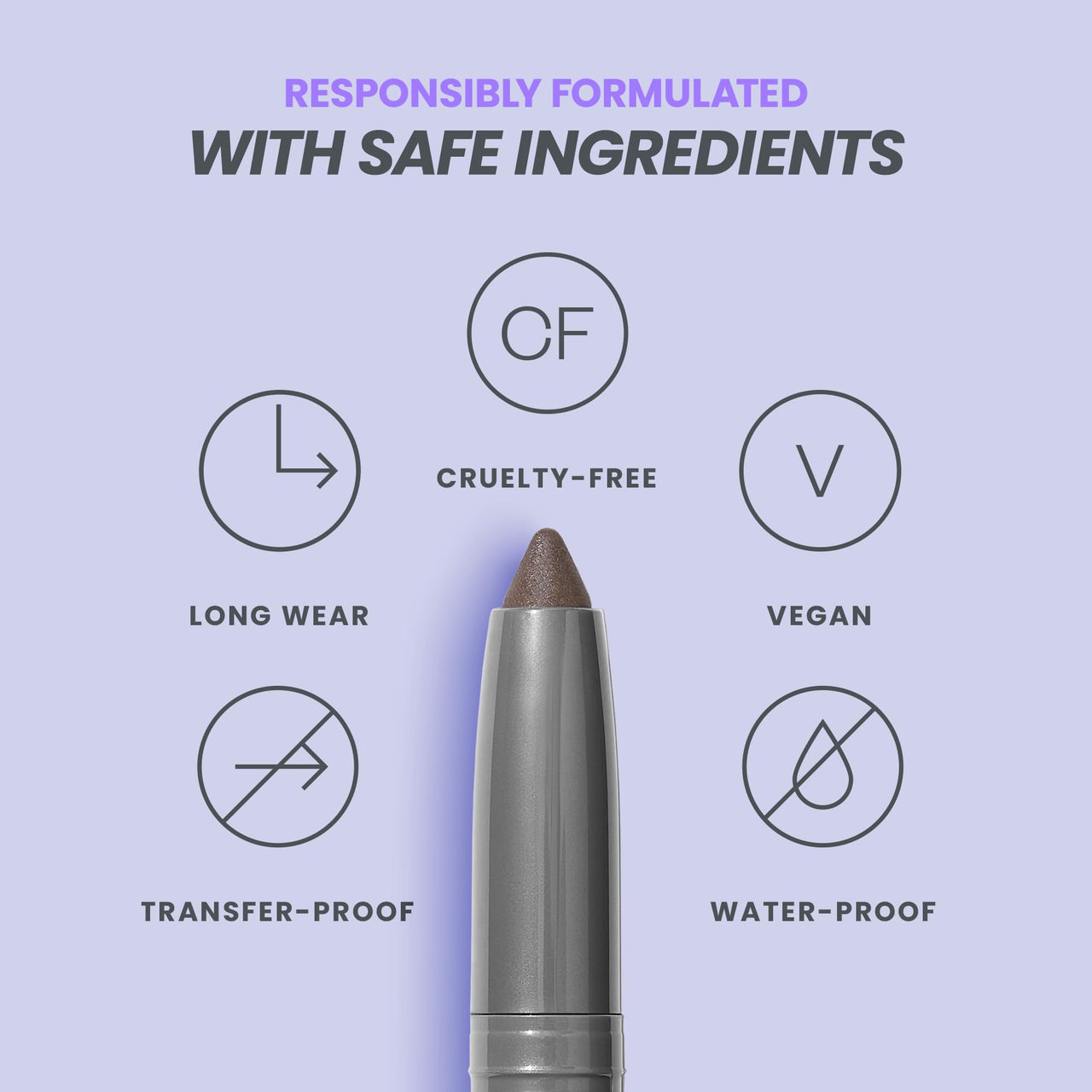 Wonderskin IYKYK Eyeshadow Stick - Longwear Eye Shadow Sticks, Budge-Proof and Waterproof Shimmer Eyeshadow Stick with Built-in Sharpener (Ash)