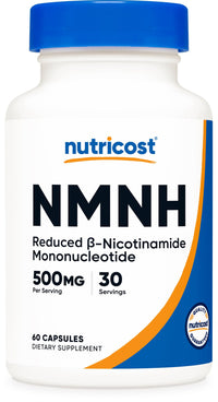 Thumbnail for Nutricost NMNH Supplement (500mg) 60 Capsules - Reduced β-Nicotinamide Mononucleotide, Vegan, GMO-Free, Gluten-Free, 30 Servings