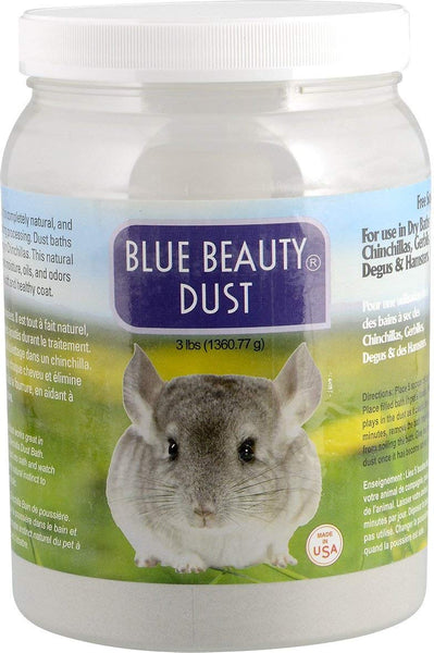 Lixit Blue Beauty® Chinchilla Dust Powder - Dry Bath Grooming Dust for Hamsters, Gerbil, Degus, and Small Animals - Made in The USA (3 Pound)