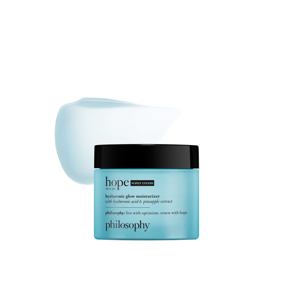 philosophy hope in a jar glow water cream face moisturizer - with hyaluronic acid & pineapple extract provides 72-hour hydration & primes skin for makeup 2 fl oz