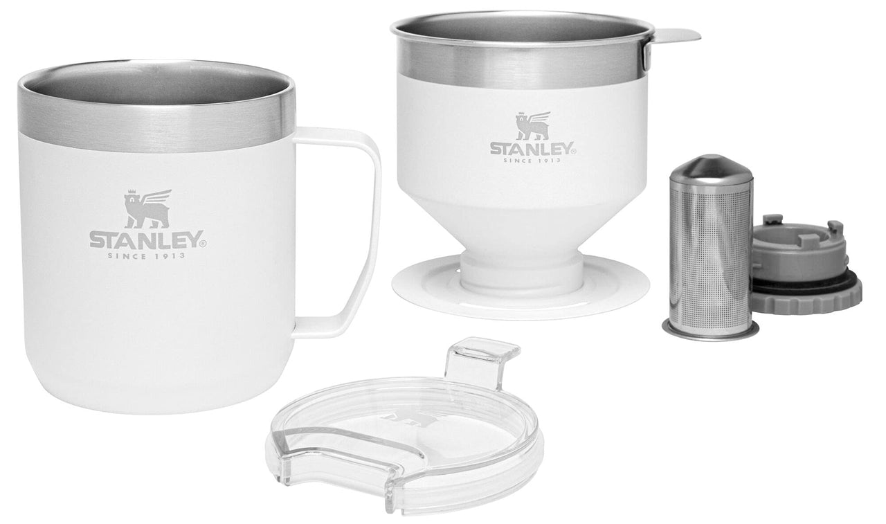 STANLEY Perfect Brew Pour Over Set | 12 oz Camp Mug with Lid Included | Drip Coffee Maker with Reusable Filter | Insulated Stainless Steel | BPA-Free | Polar
