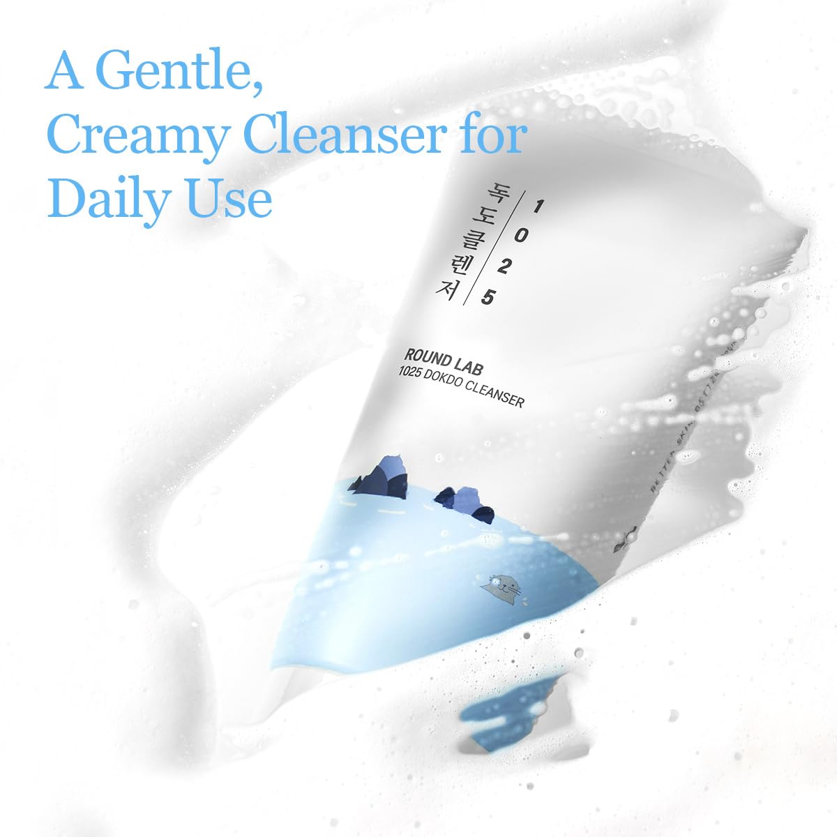 ROUND LAB 1025 Dokdo Cleanser 5.07 Fl Oz, Low pH Facial Cleanser for Sensitive Skin, Rich Soft Bubbles for Deep Cleansing and Makeup Removal, Hydrating Face Wash with Deep Sea Water, Korean Skin Care