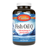 Thumbnail for Carlson - Fish Oil Q, 1200 mg Omega-3s 200 mg CoQ10, Function, Energy Production & Circulatory Support, 120 Softgels
