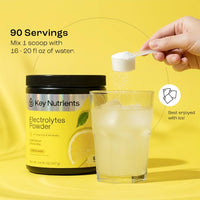 Thumbnail for KEY NUTRIENTS Multivitamin Electrolytes Powder No Sugar - Refreshing Lemonade Electrolyte Powder - Sodium & Energy Supplement - Hydration Powder - No Calories - 90 Servings - Made in USA
