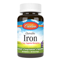 Thumbnail for Carlson - Chewable Iron, 27 mg - Superior Absorption, Blood Health, Energy Production & Optimal Wellness, Grape, 60 tablets