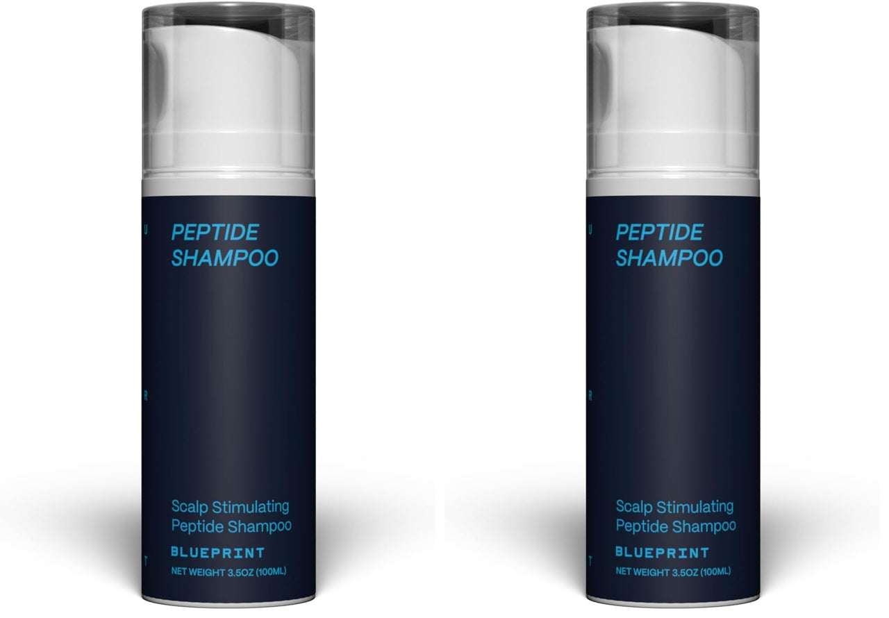 Blueprint Bryan Johnson Peptide Shampoo – 8-Peptide Scalp Treatment with VEGF, Caffeine, Menthol & Arginine – Fragrance-Free & Gentle Formula for Fuller-Looking, Stronger Hair (3.5oz) (Pack of 2)