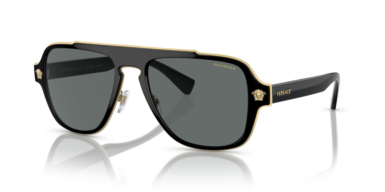 Versace Man Sunglasses Black Frame, Dark Grey Lenses, 56MM