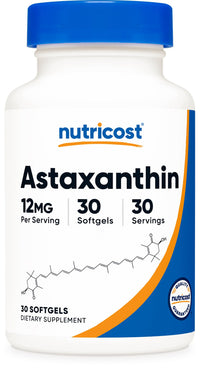 Thumbnail for Nutricost Astaxanthin 12mg, 30 Softgels - Non-GMO and Gluten Free