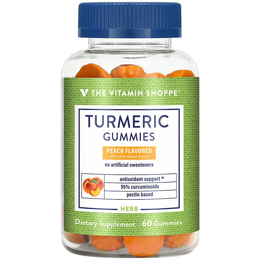 Turmeric Gummies with Curcumin a Standardized to 95% Curcuminoids a Antioxidant Support a Peach (60 Gummies)