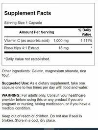 Thumbnail for Swanson Vitamin C with Rose HIPS Immune System Support Skin Cardiovascular Health Antioxidant Supplement 1000 mg 250 Capsules (Caps) (3 Pack)