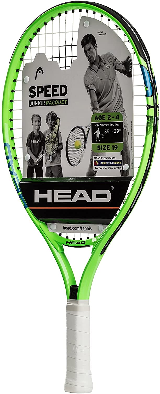 HEAD Speed 19 Junior Pre-Strung Tennis Racquet, Lightweight Youth Tennis Racket for Kids & Beginners, Durable Aluminum Frame, Age 2-4, 19 inch, Green