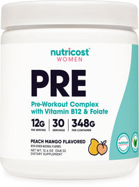 Thumbnail for Nutricost Pre-Workout Powder for Women, Peach Mango, 30 Servings