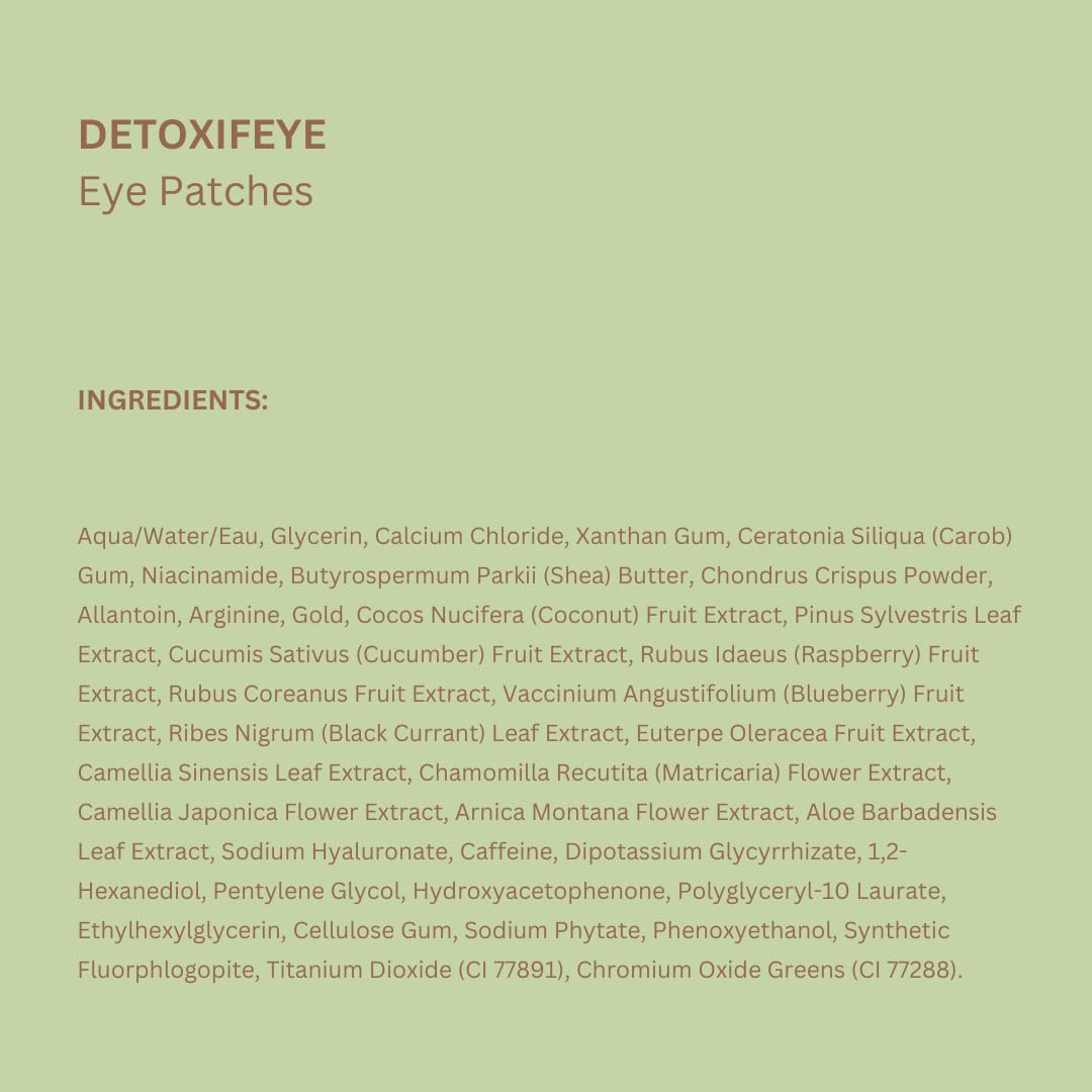Pixi DetoxifEYE Depuffing Hydrogel Under-Eye Patches, Cucumber, Gold & Caffeine For Under Eyes, Hydrate Eye Area, 30 pairs, 60 Patches