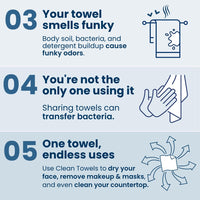 Thumbnail for Clean Skin Club Clean Towels®, 100% USDA Biobased Face Towel, Disposable Face Towelette, Eczema Association Accepted, Makeup Remover Dry Wipes, Ultra Soft, 1 Pack, 25 Ct