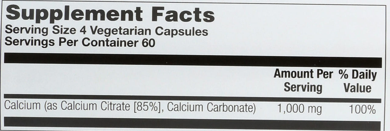Solaray Calcium Citrate, 240 Caps, 0.75 Bottle