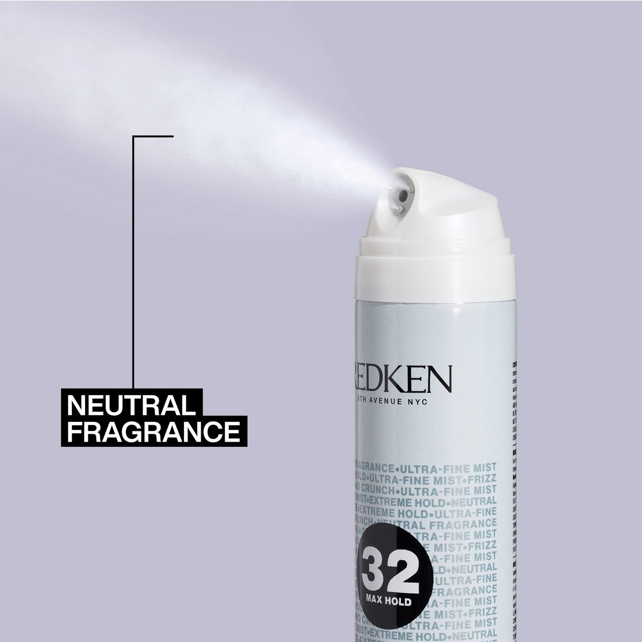 Redken Max Hold Neutral Hairspray 32 | Extreme Maximum High Hold Hairspray | Long-Lasting Lift & Frizz Control | For All Hair Types | Neutral Fragrance