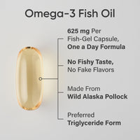 Thumbnail for Sports Research® Omega-3 Fish Oil AlaskOmega Mini Gels 625mg from Wild Alaskan Pollock - Burpless Fish Oil Supplement with Omega-3 EPA & DHA - Sustainably Sourced, Non-GMO, Gluten Free - 240 Softgels