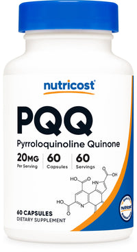 Thumbnail for Nutricost PQQ (Pyrroloquinoline Quinone) 20mg, 60 Capsules - Vegetarian Capsules, Non-GMO, Gluten Free