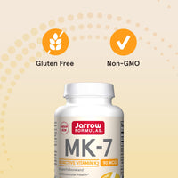 Thumbnail for Jarrow Formulas MK-7 90 mcg - Bioactive Form of Vitamin K2-120 Servings (Softgels) - for Bone & Cardiovascular Health - Vitamin K2 MK-7 Dietary Supplement - Gluten Free