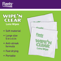 Thumbnail for Flents Wipe â€™N Clear Biodegradable Lens Wipes, 225 Count Pre-Moistened Eyeglass Cleaner Wipes for Glasses, Screens, and Lenses, Anti-Streak, Quick Dry, Individually Wrapped