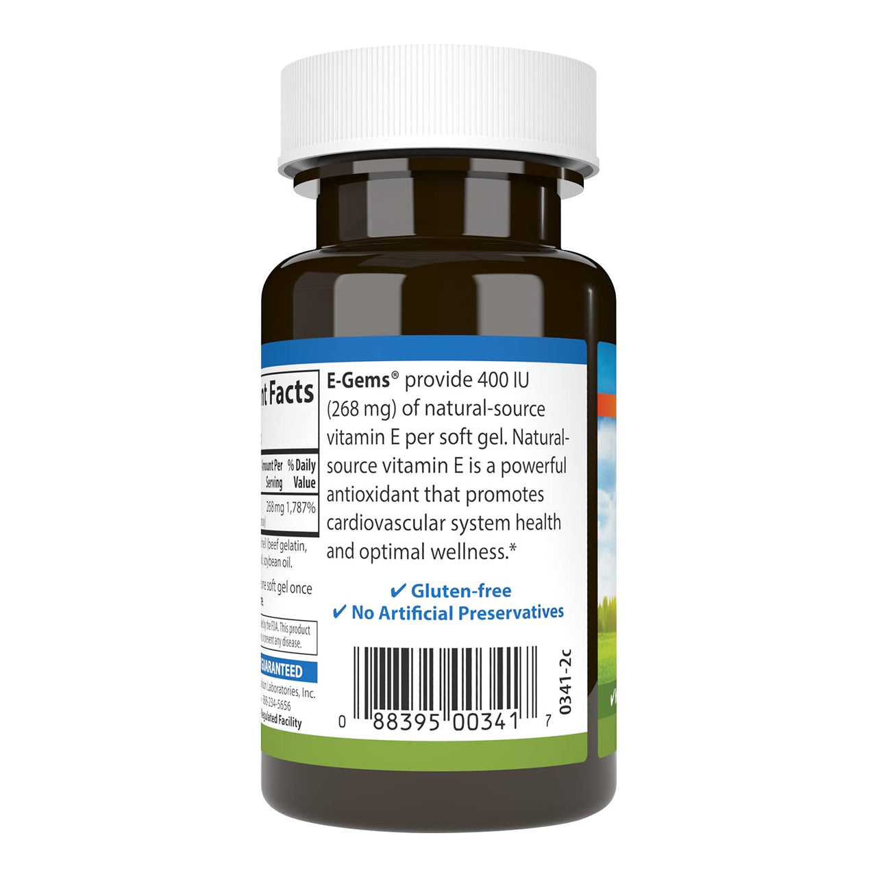 Carlson Labs E-Gems Natural Vitamin E, 400 IU, 60 Softgels