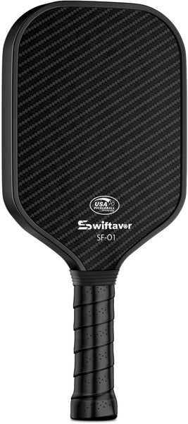 Carbon Fiber Pickleball Paddle, Carbon Fiber Surface (CFS) Pickle Ball Paddles with 16mm Honeycomb Core, Lightweight, Shock-Absorbing Paddle with Anti-Slip Grip, Ideal for Novice & Pro Players