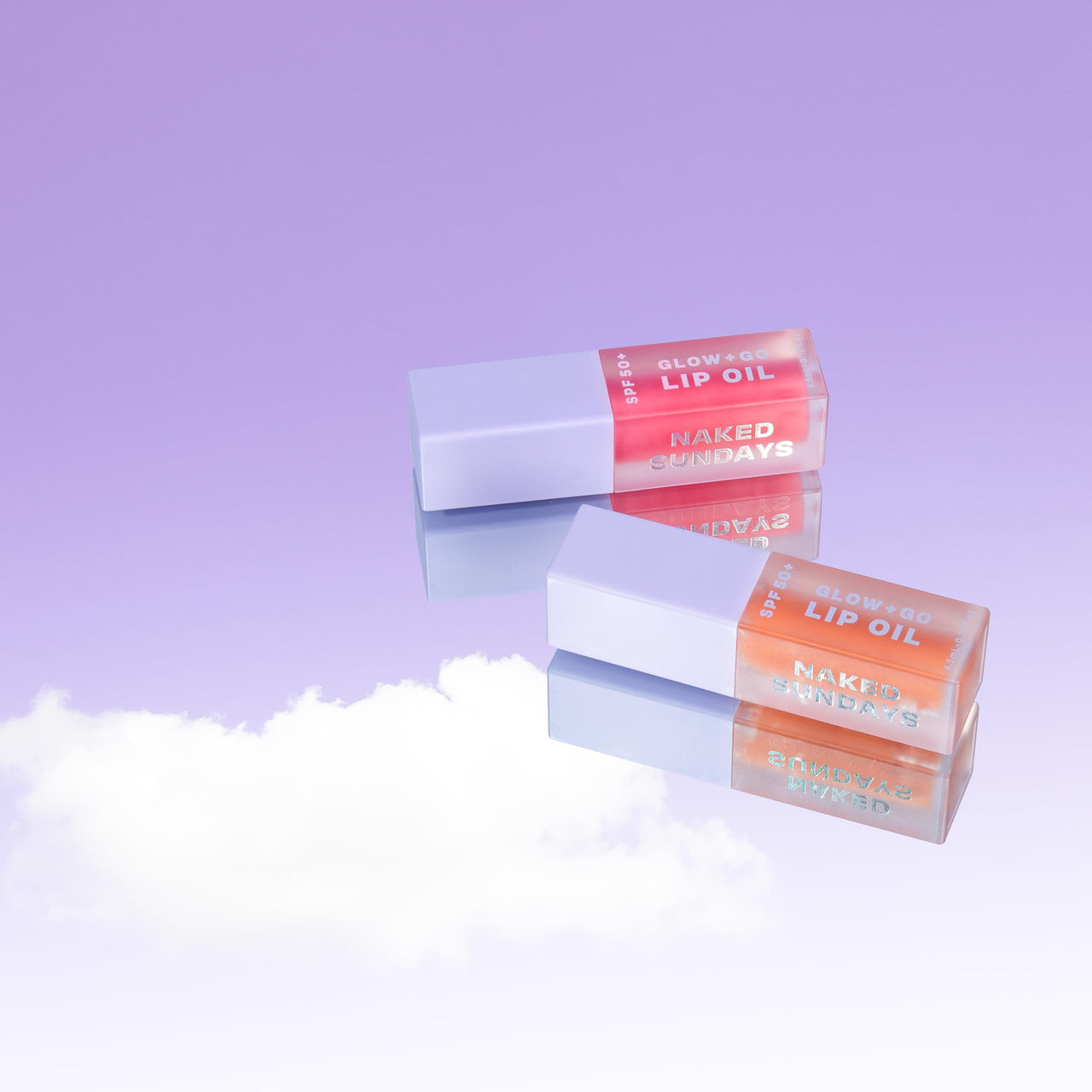Naked Sundays SPF50 Glow & Go Lip Oil: Lip Oil with SPF, Moisturizes and Protects Lips, 4.5ml (Salted Caramel), Pink