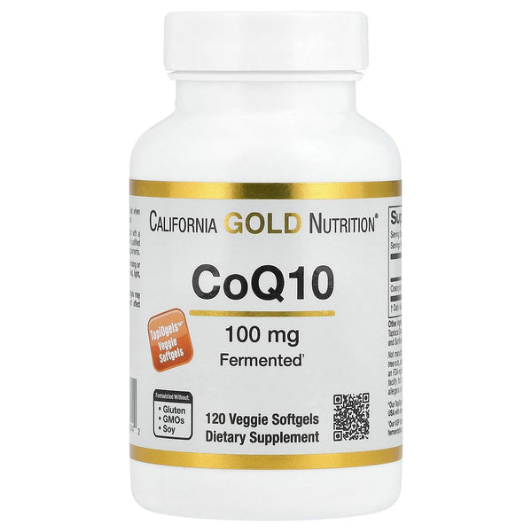 California Gold Nutrition CoQ10 100 mg, Coenzyme Q10 Ubiquinone USP, Supports Mitochondrial Function*, 120 Veggie Softgels