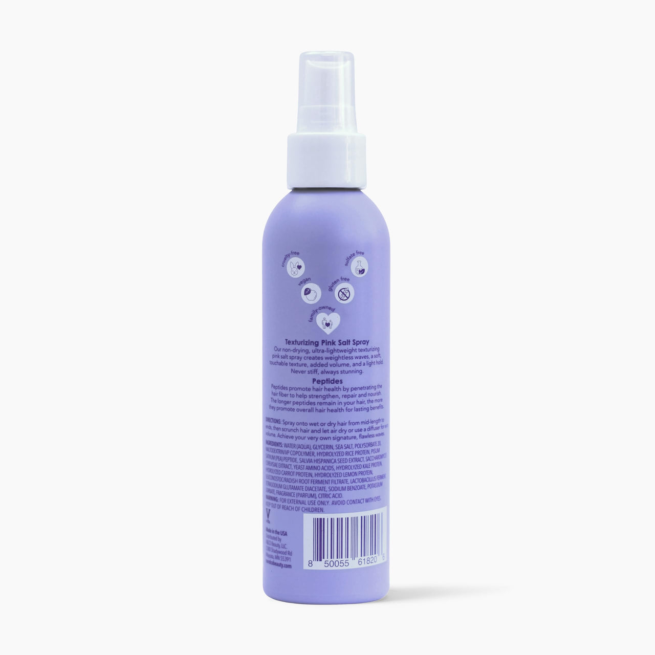 V&Co. Wave Babe Texturizing Pink Salt Spray – Beach Wave Spray for Wavy Hair with Himalayan Pink Salt & Peptides – Lightweight Texturizing & Volumizing Mist for Soft, Touchable Texture – 6 oz