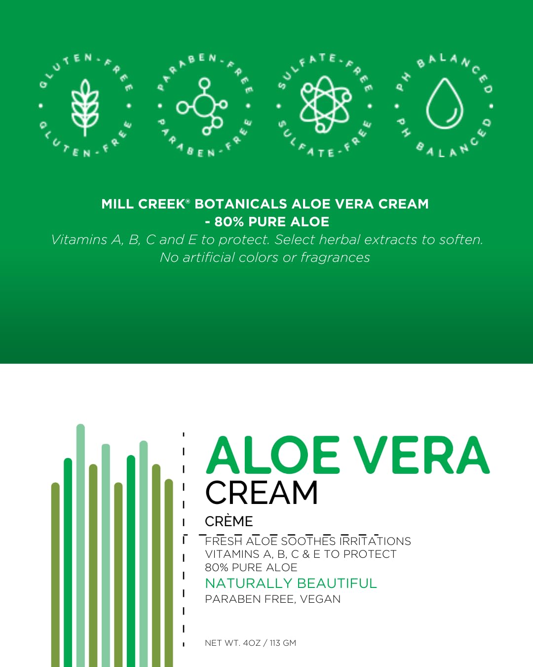 Mill Creek Aloe Vera Cream - 4 oz